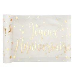 Chemin De Table Joyeux Anniversaire Or 28Cm X 3 M Tres