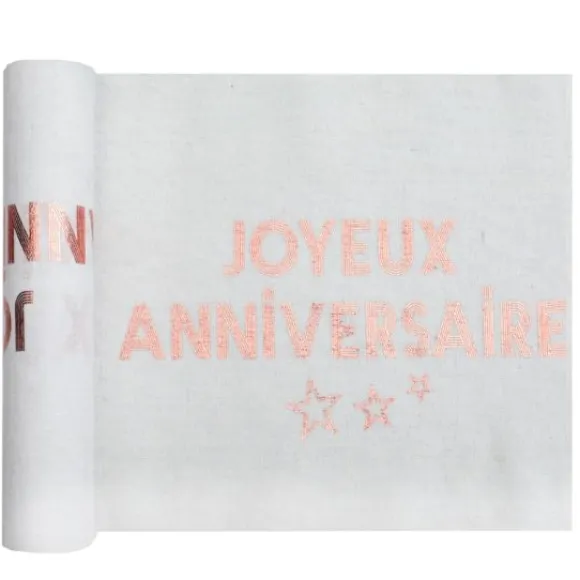 Chemin De Table Joyeux Anniversaire Rose Gold 28 Cm X 3 M Tres