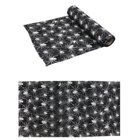 Chemin De Table Jute Araign Es Blanc Et Argent Paillette 28 Cm X 3 M