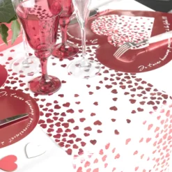 Chemin De Table Mariage Avec Coeur Rouge 26Cm X 3M