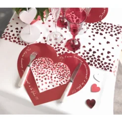 Chemin De Table Mariage Avec Coeur Rouge 26Cm X 3M