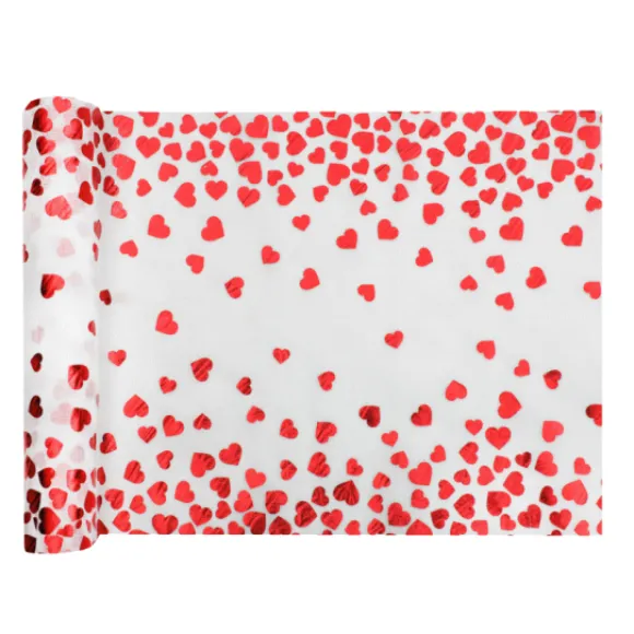 Chemin De Table Mariage Avec Coeur Rouge 26Cm X 3M