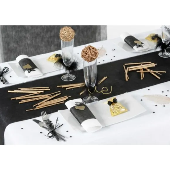 Chemin De Table Mariage Intisse Bleu Marine