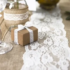 Chemin De Table Mariage Jute Et Dentelle