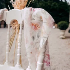 Chemin De Table Mousseline Blanc Et Pastel