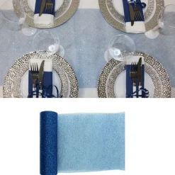 Chemin De Table Paillet Bleu Marine