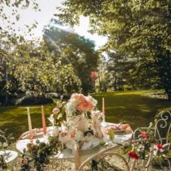 Chemin De Table Romantique Vintage Tissu Blanc