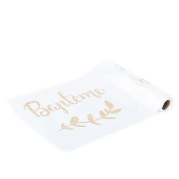 Chemin De Table Satin Bapt Me Paillettes