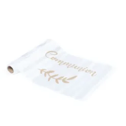 Chemin De Table Satin Communion Paillettes
