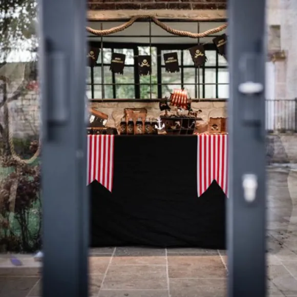 Chemin De Table Tissu Pirate Rouge Et Blanc