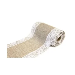 Chemin De Table Vintage Jute Et Dentelle 15Cm