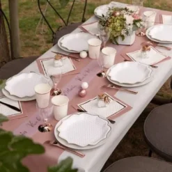 Chemin De Table Voie Seche Luxe Rose Gold