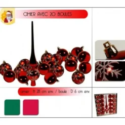 Cimier + 20 Boules Rouge/Vert