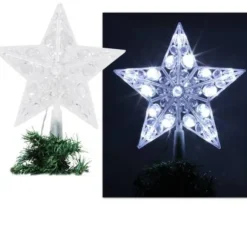 Cimier De Sapin De Noel Etoile 20 Led Blanches