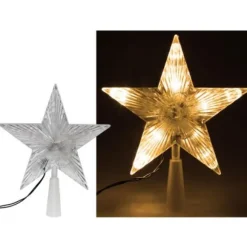 Cimier De Sapin Lumineux A Pile 10 Led Blanc Chaud