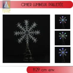 Cimier De Sapin Lumineux Paillet
