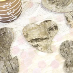 Coeur D'Ecorce De Bois Naturel X 10 Pi Ces