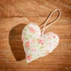 Coeur En Lin Shabby A Suspendre