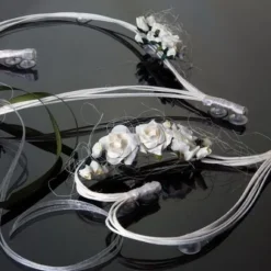 Coeur En Rotin Avec Fleur Ecru Pour D Coration De Voiture De Mariage X 2 Pi Ces