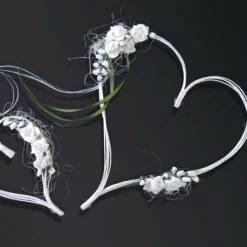 Coeur En Rotin Avec Fleur Ecru Pour D Coration De Voiture De Mariage X 2 Pi Ces