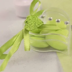 Coeur Paillet Vert Anis X 12 Pi Ces