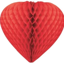 Coeur Suspendre En Papier 30Cm Rouge
