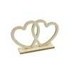 Coeurs Enlac S En Bois Naturel Sur Socle