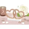 Coeurs Enlac S En Bois Rose Gold Sur Socle