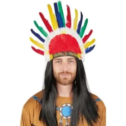 Coiffe D'Indien 14 Plumes Multicolore