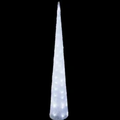 Cone Lumineux Acrylique 120Cm 80 Led Blanc Froid
