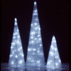 Cone Lumineux De Noel Extérieur 90Cm Led Blanc Froid