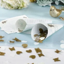 Cone Papillon Et Coeur Or En Papier De Soie X 10 Pi Ces