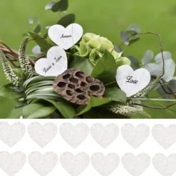 Confettis Coeur Dentelle Blanc X 12 Pi Ces