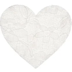 Confettis Coeur Dentelle Blanc X 12 Pi Ces