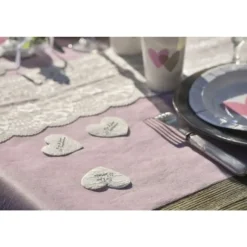 Confettis Coeur Dentelle Blanc X 12 Pi Ces