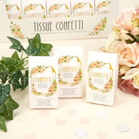 Confettis De Table Coeur Blanc Et Rose