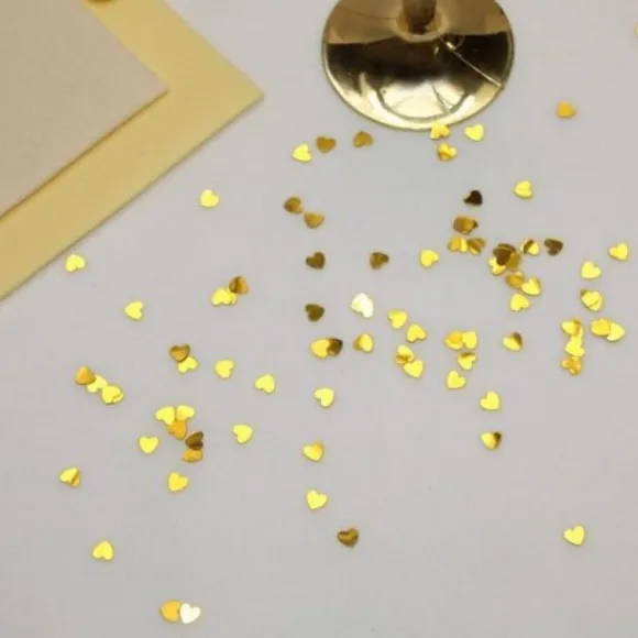 Confettis De Table Forme Coeur Or
