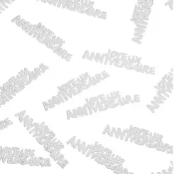 Confettis De Table Joyeux Anniversaire Blanc