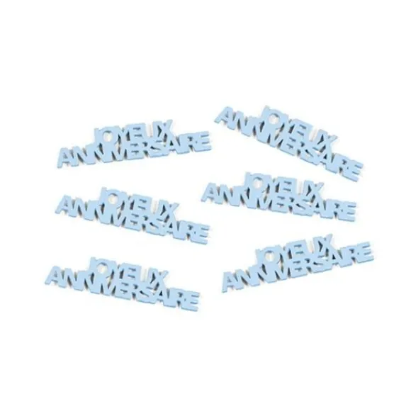 Confettis De Table Joyeux Anniversaire Bleu Ciel X 6 Pi Ces