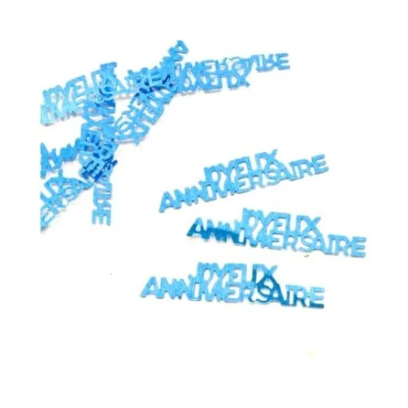 Confettis De Table Joyeux Anniversaire Turquoise X 6 Pi Ces