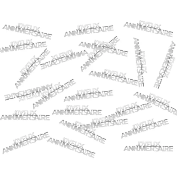 Confettis De Table Joyeux Anniversaire Argent 10G