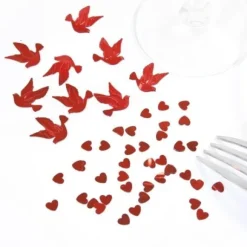 Confettis De Table Mariage Colombe Rouge