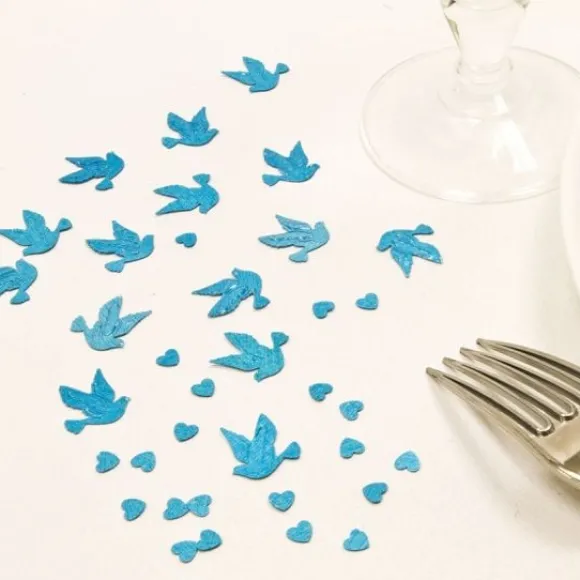 Confettis De Table Mariage Colombe Turquoise