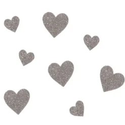 Confettis De Table Paillet S Coeur Argent X50 Pi Ces