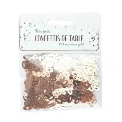 Confettis De Table Rose Gold 80 Ans