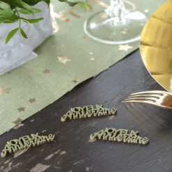 Confettis Joyeux Anniversaire Vert Sauge X10 Pi Ces