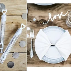 Confettis Mariage Rond Paillet Argent Et Blanc