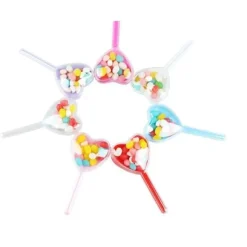 Contenant Baguettes Magique Pas Cher Coeur Transparent