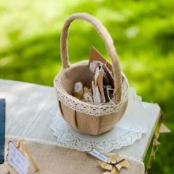 Corbeille En Jute Et Dentelle