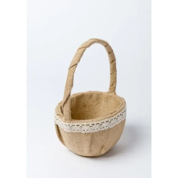 Corbeille En Jute Et Dentelle